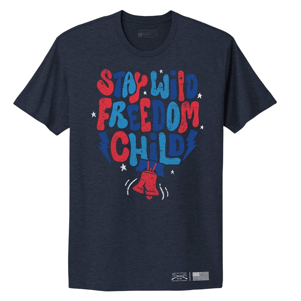 Grunt Style Women's Freedom Child Boyfriend Fit T-Shirt - Midnight Navy T-Shirt