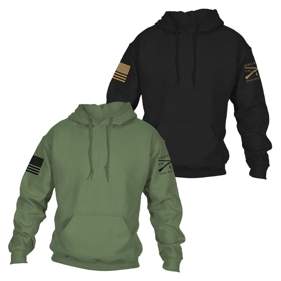 Grunt Style Standard Issue Core Basic Hoodie 2 Pack - Black & Military Green hoodies