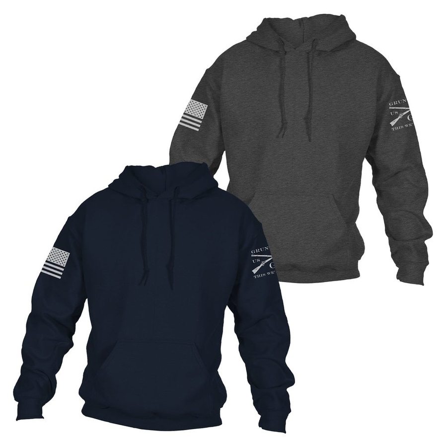 Standard Issue Core Basic Hoodie 2 Pack Navy Dark Heather Gray Grunt Style LLC