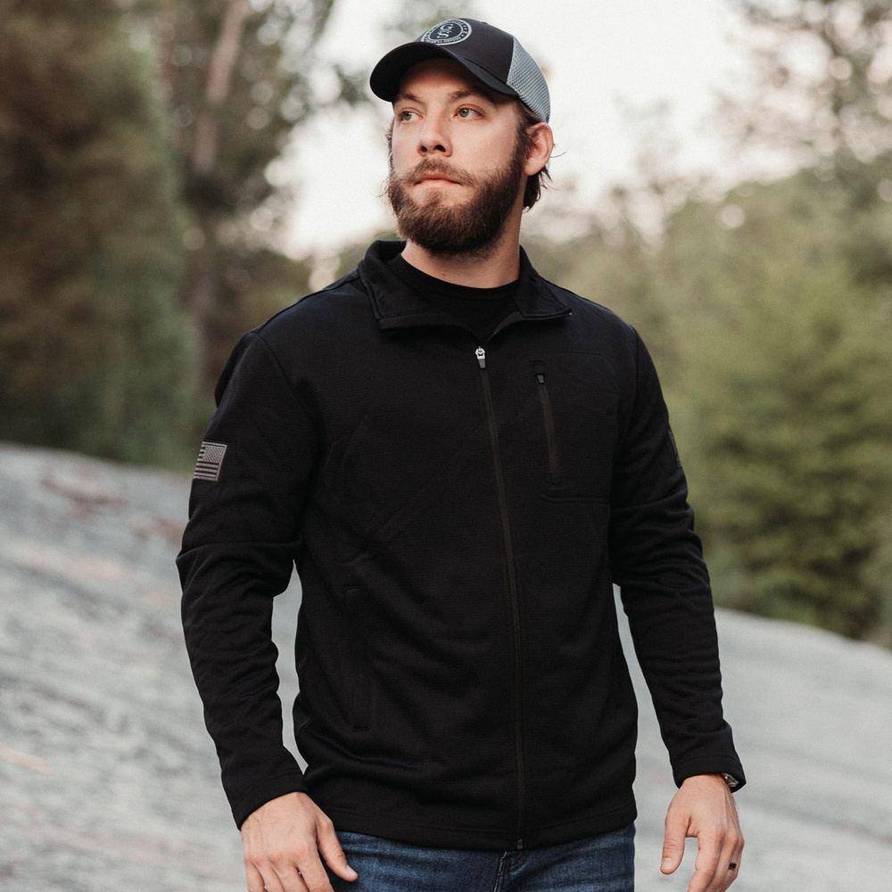 Men's Waffle Top Full-Zip Jacket