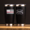 Red Line Flag 20oz Tumbler - Black