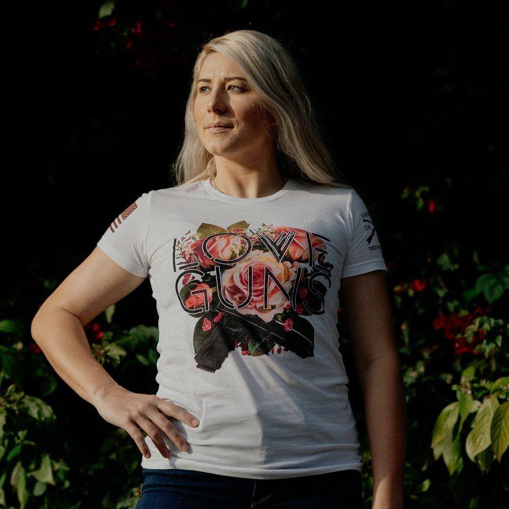 Women's Love Guns Slim Fit T-Shirt - White