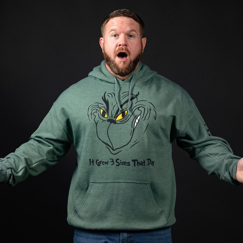 Grinch Grows Hoodie - Heather Forest Green