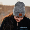 Heather Black Beanie