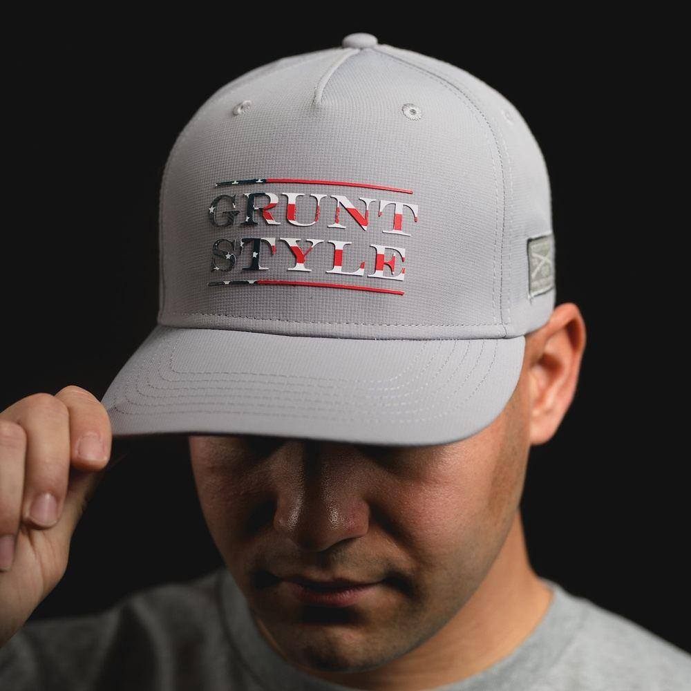 US Flag Stacked Logo Performance Hat