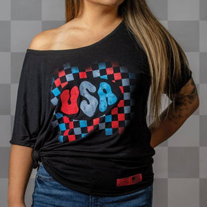 Women's USA Slouchy T-Shirt - Black