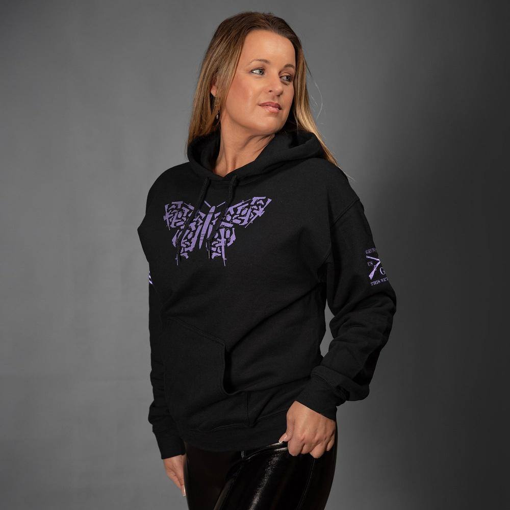 2A Butterfly Pro Gun Hoodie for Women Grunt Style LLC