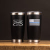 Blue Line Flag 20oz Tumbler - Black