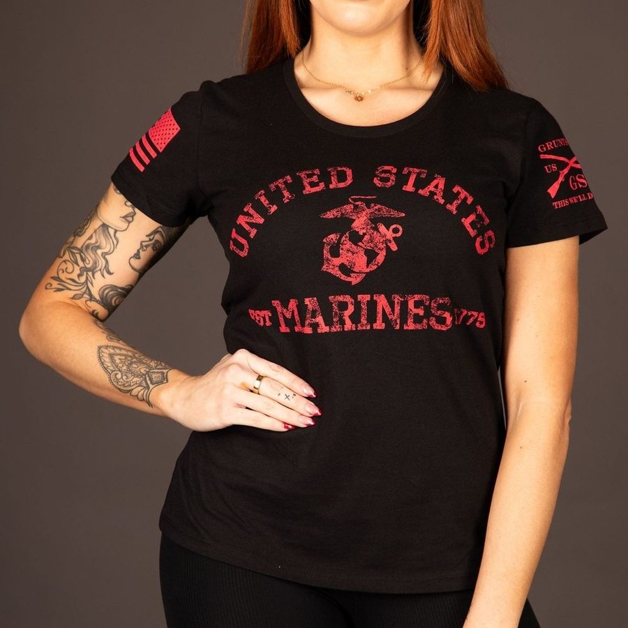 USMC - Women's Est. 1775 T-Shirt - Black