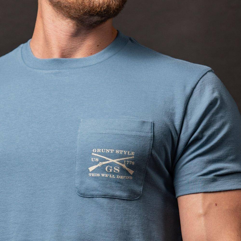 1776 Flag Pocket T-Shirt - Captain's Blue