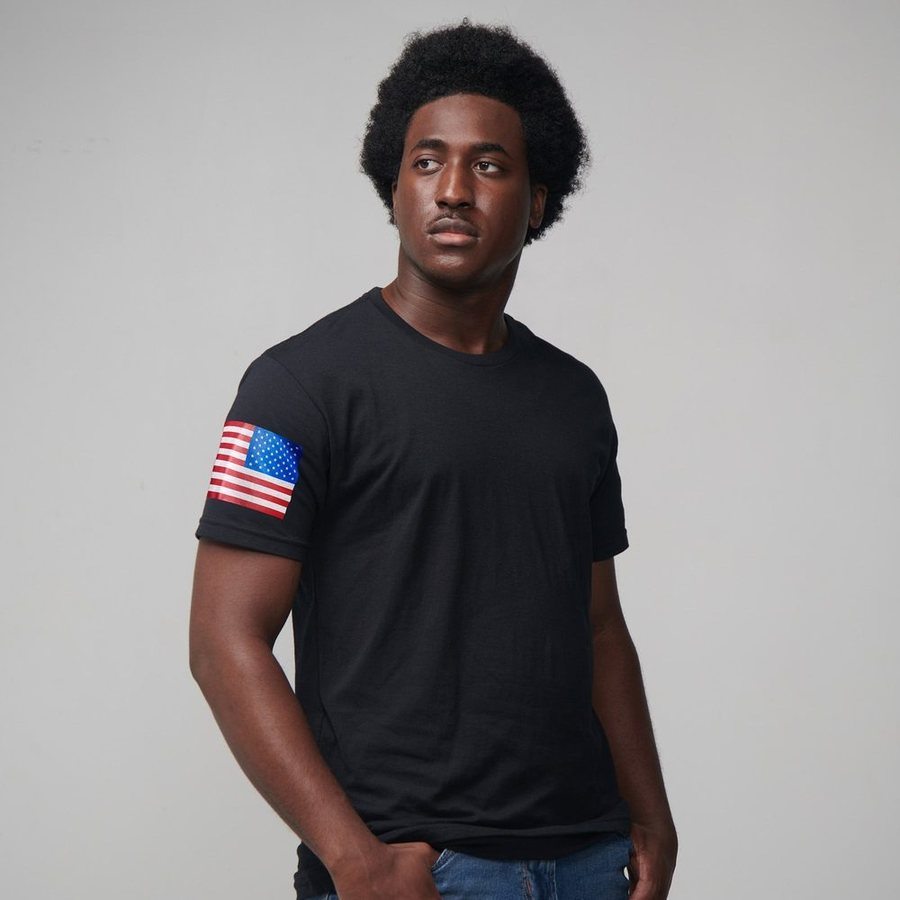 USA Flag Basic T-Shirts - Black - 3 Pack