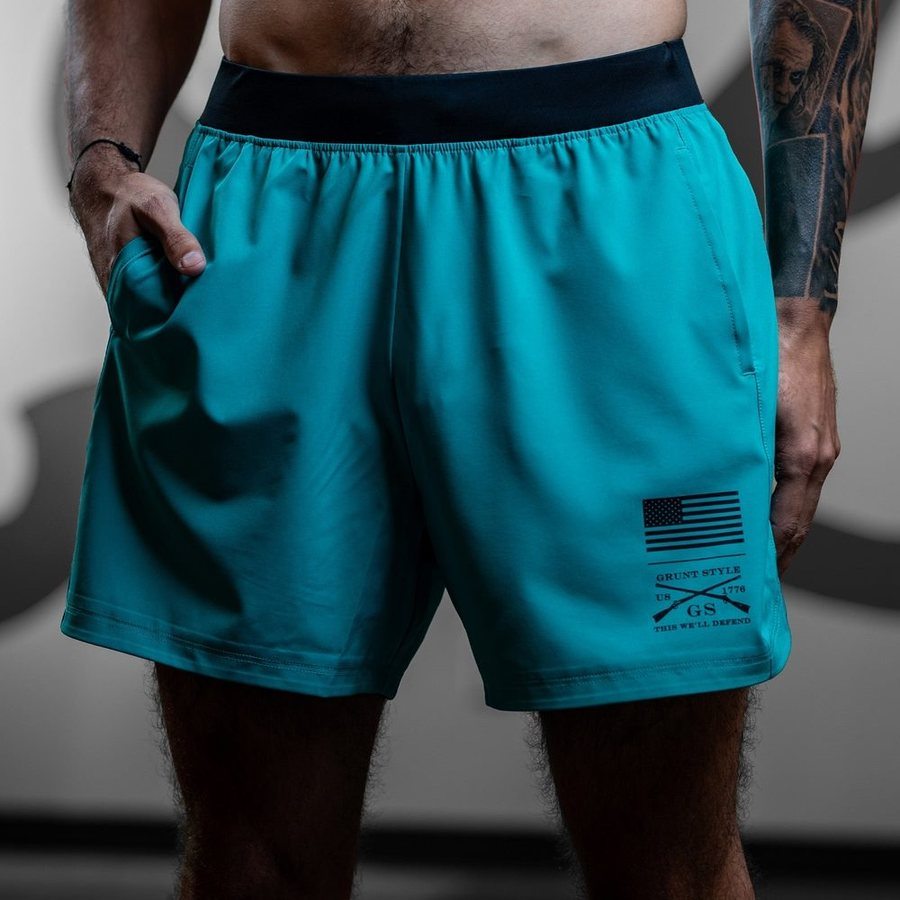 Men's Training Shorts - Aqua