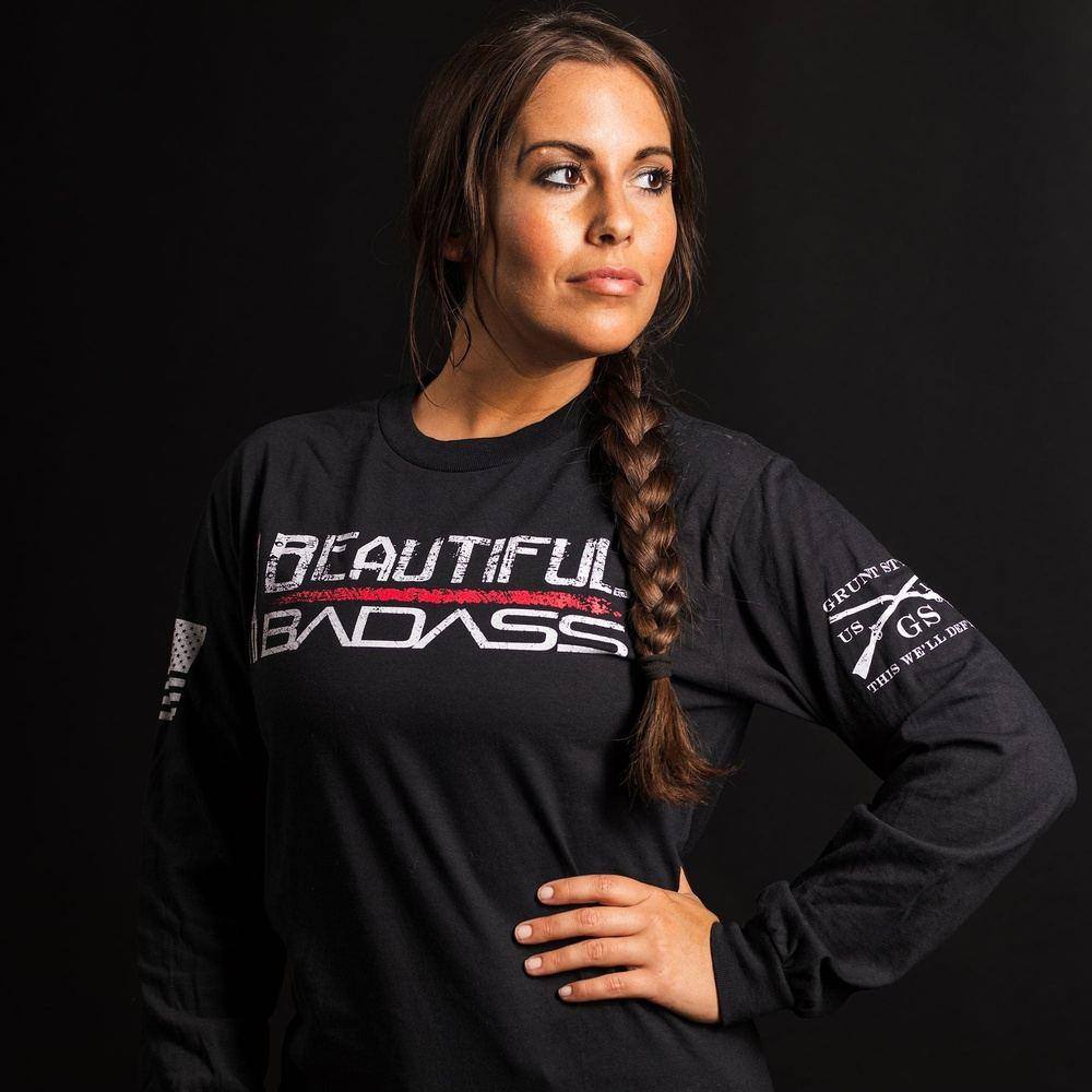 Patriotic Apparel - Beautiful Badass Women's Long Sleeved Tee 