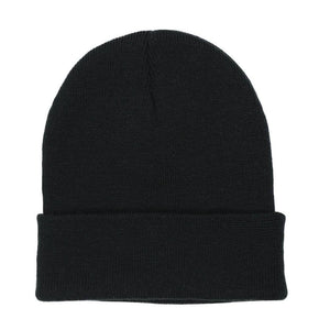 Name Tape Black Cuffed Beanie – Grunt Style, LLC