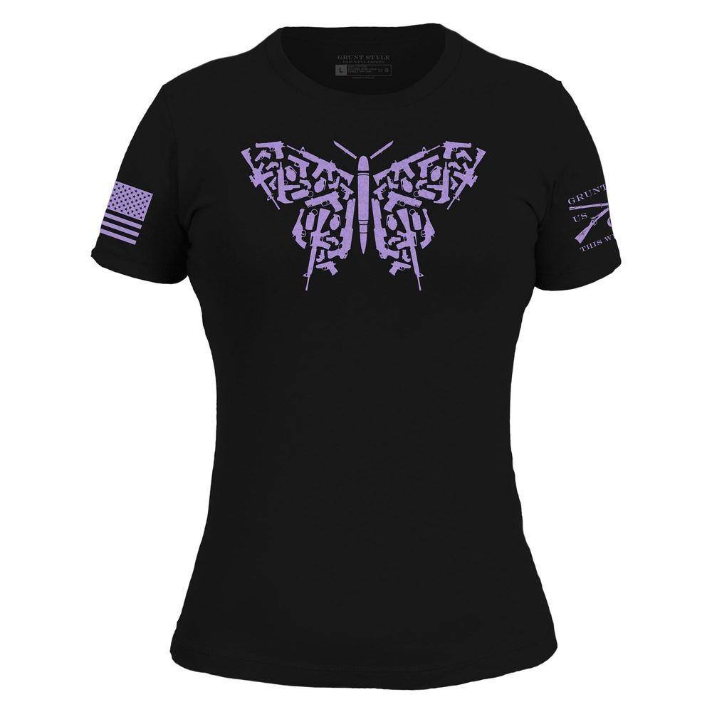 Women's Gun Shirts - 2A Butterfly 