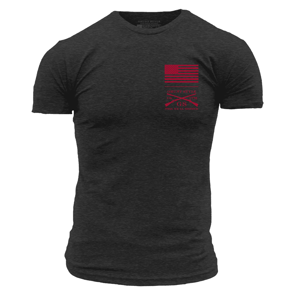 Patriotic T-Shirt - Red Blood Blue Collar