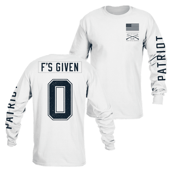 Grunt Style Zero F's Given Long Sleeve - Midnight Navy