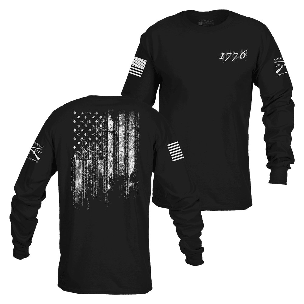 Patriotic Apparel 1776 Flag Long Sleeve Grunt Style LLC