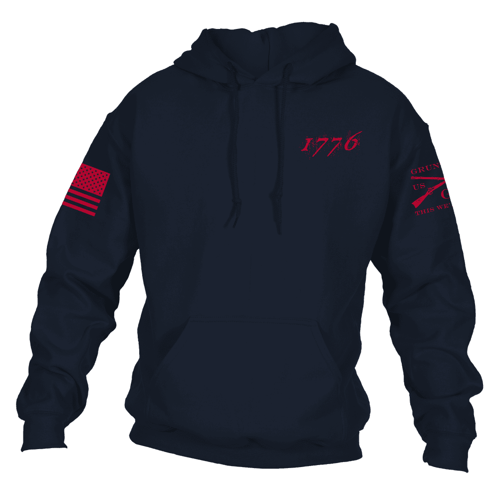 Men s 1776 Flag Patriotic Hoodie Grunt Style LLC