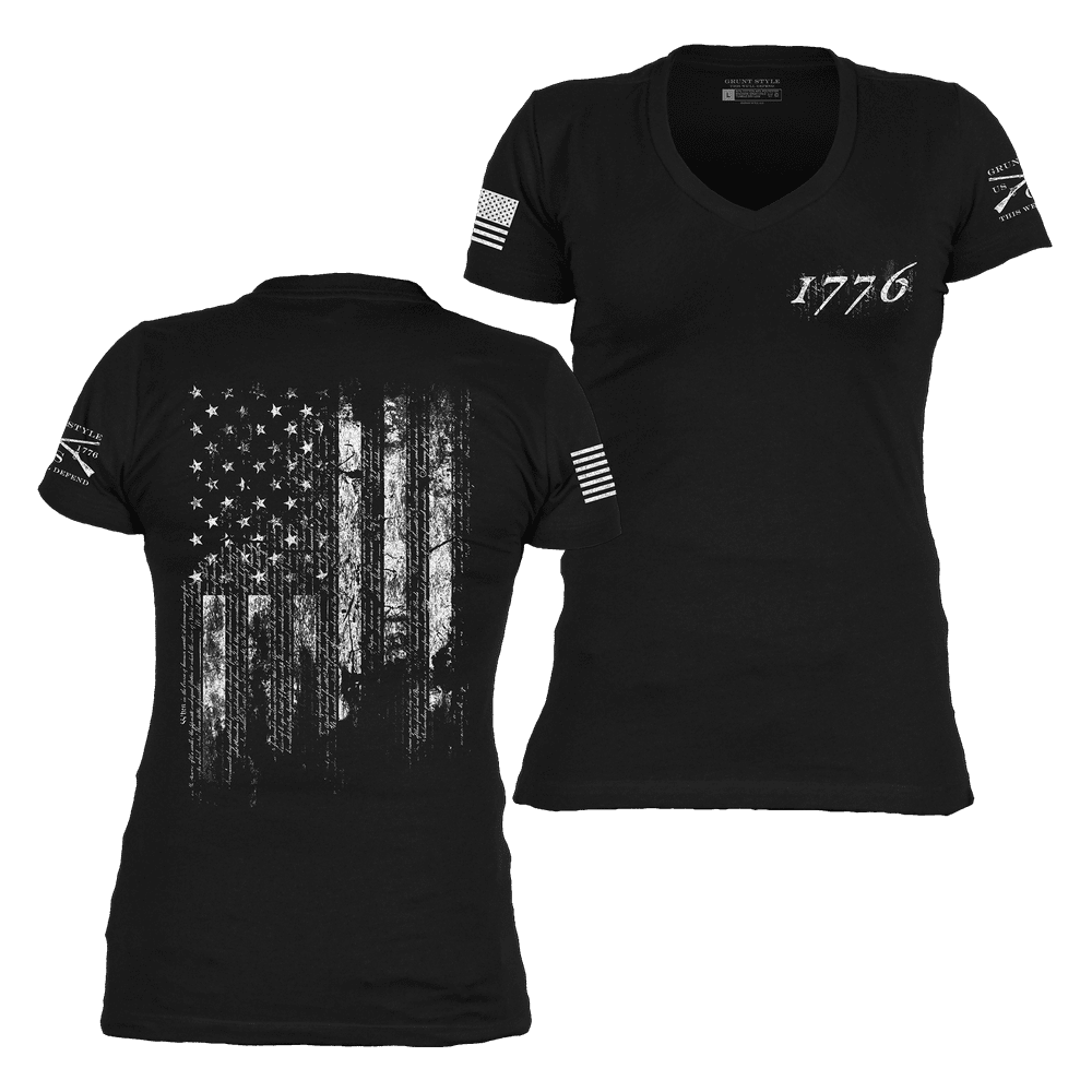 Patriotic Tops for Women - 1776 Flag V-Neck – Grunt Style, LLC