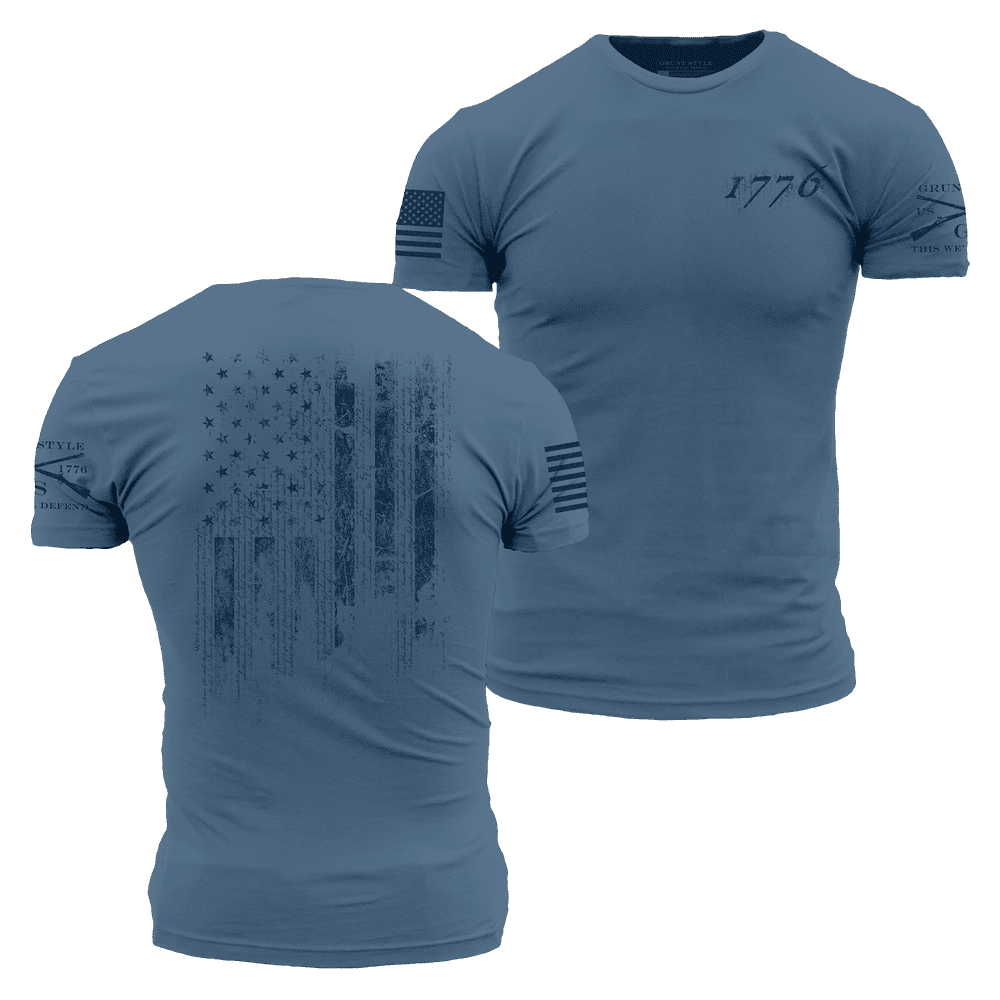 1776 Flag T-Shirt - Captain's Blue