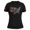 Women's Red Blood Nation Slim Fit T-Shirt - Black