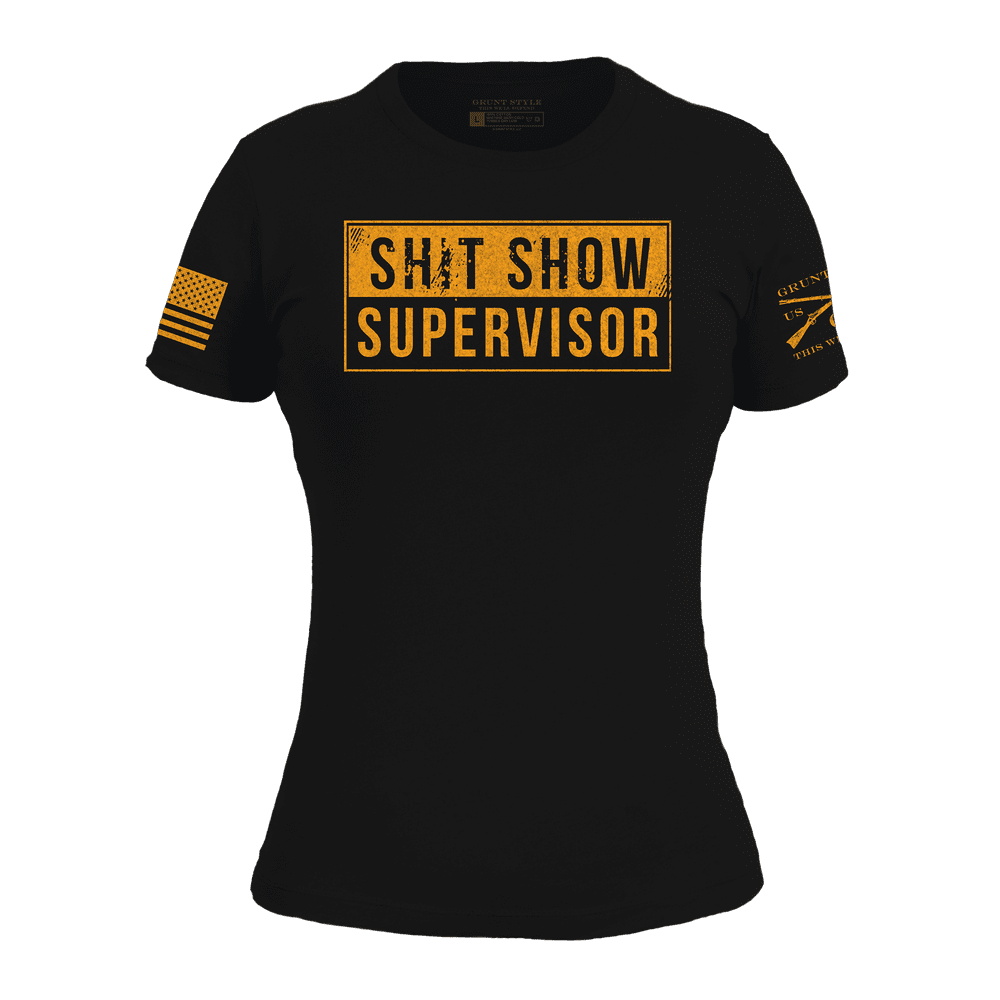 Women's Sh*t Show Supervisor Slim Fit T-Shirt - Black