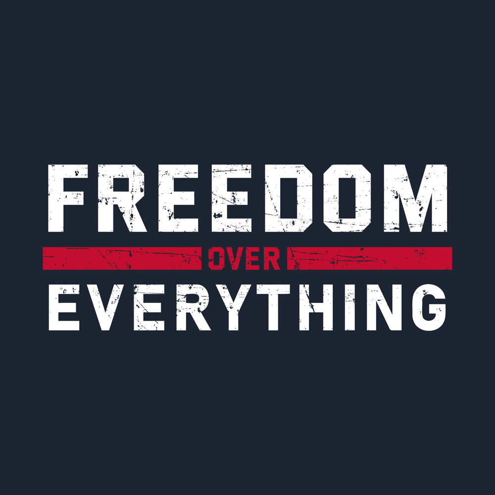 Women's Freedom Over Everything V-Neck - Midnight Navy