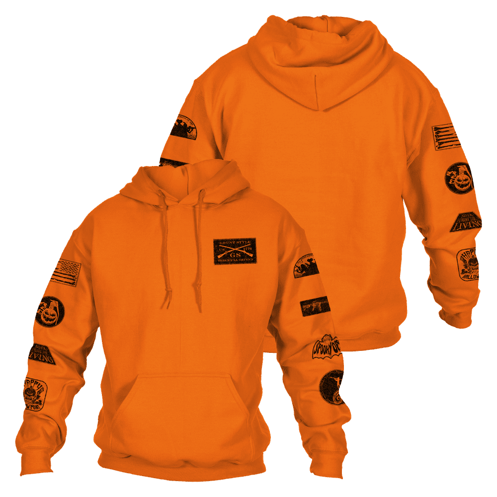 Halloween Patch Hoodie - Safety Orange