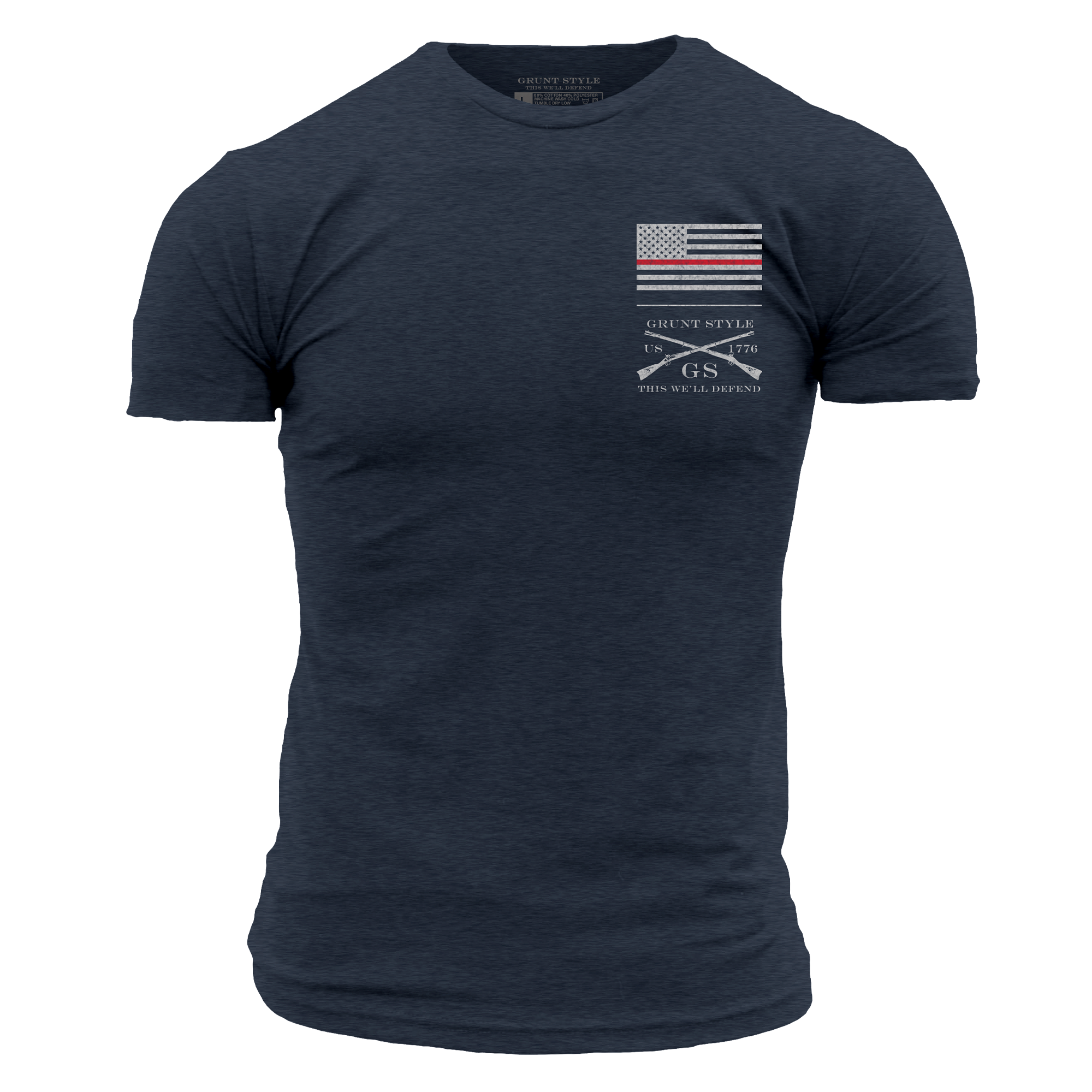 Red Line Flag Basic T-Shirt - Midnight Navy