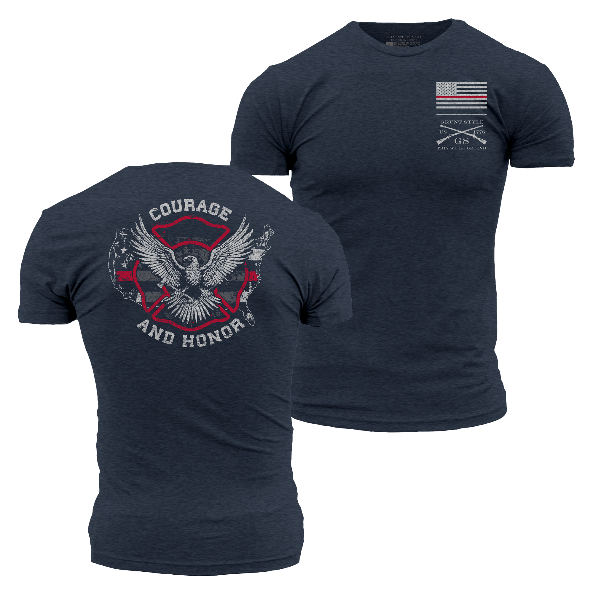 Courage and Honor T-Shirt - Midnight Navy