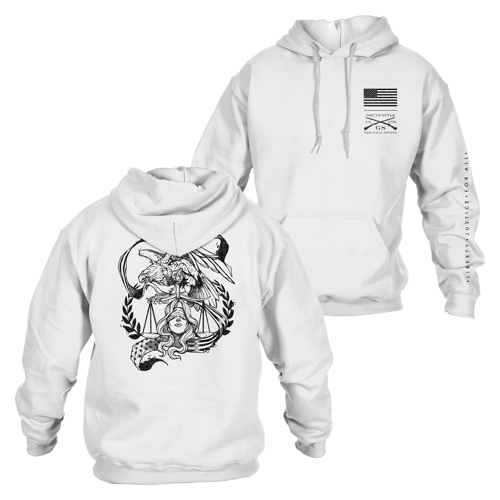 Liberty & Justice Hoodie - White