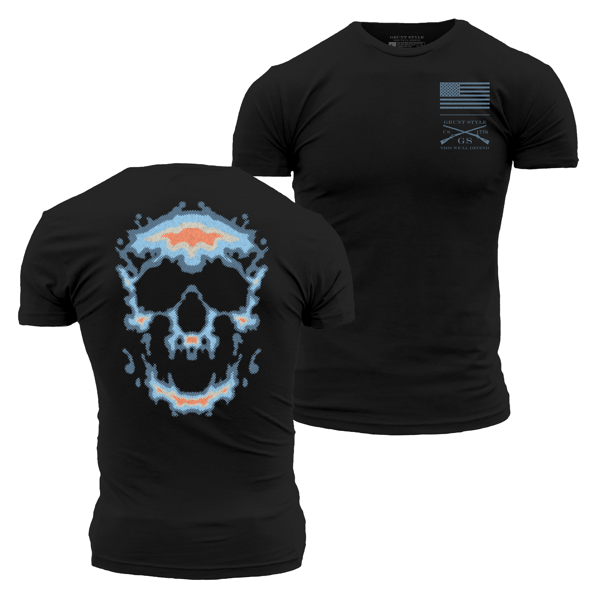 Infrared Skull T Shirt Black Grunt Style LLC