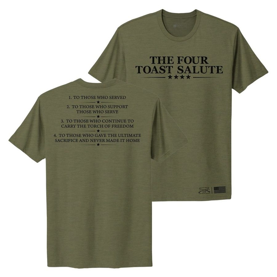 Women's The Four Toast Salute Boyfriend Fit T-Shirt - Military Green