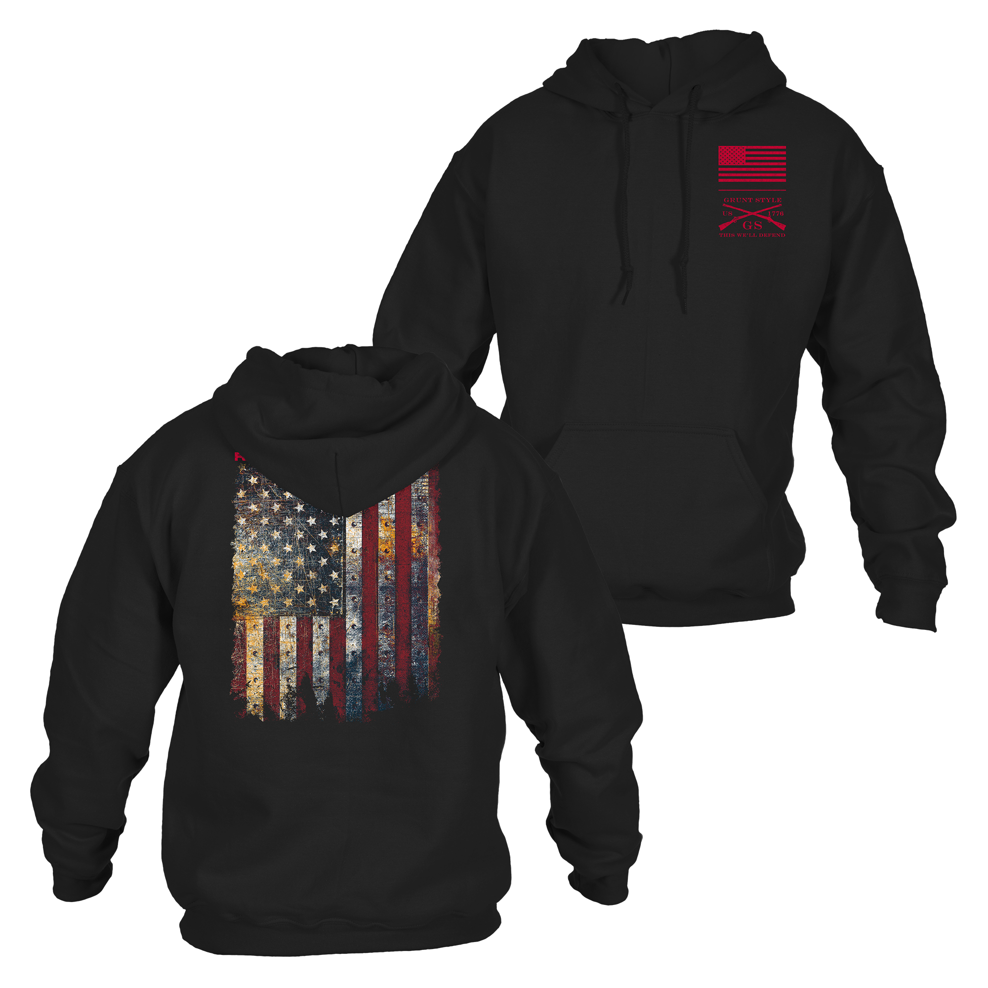 Red Blood Blue Collar® Hoodie - Black