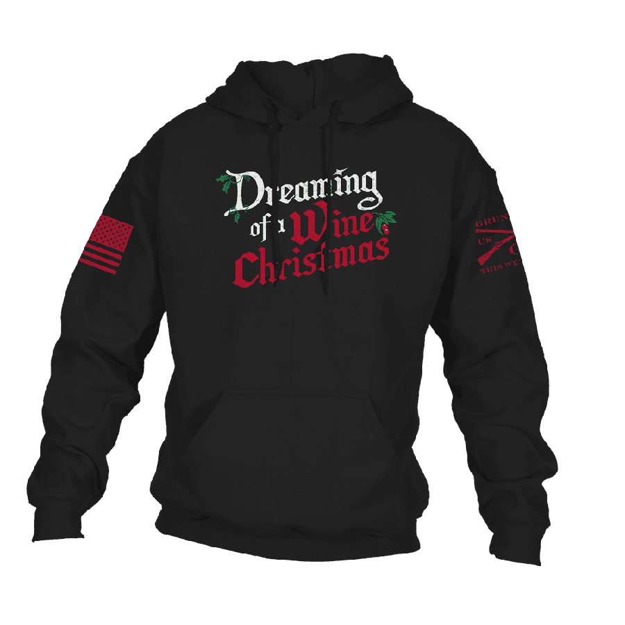 Women's Wine Christmas Hoodie - Black