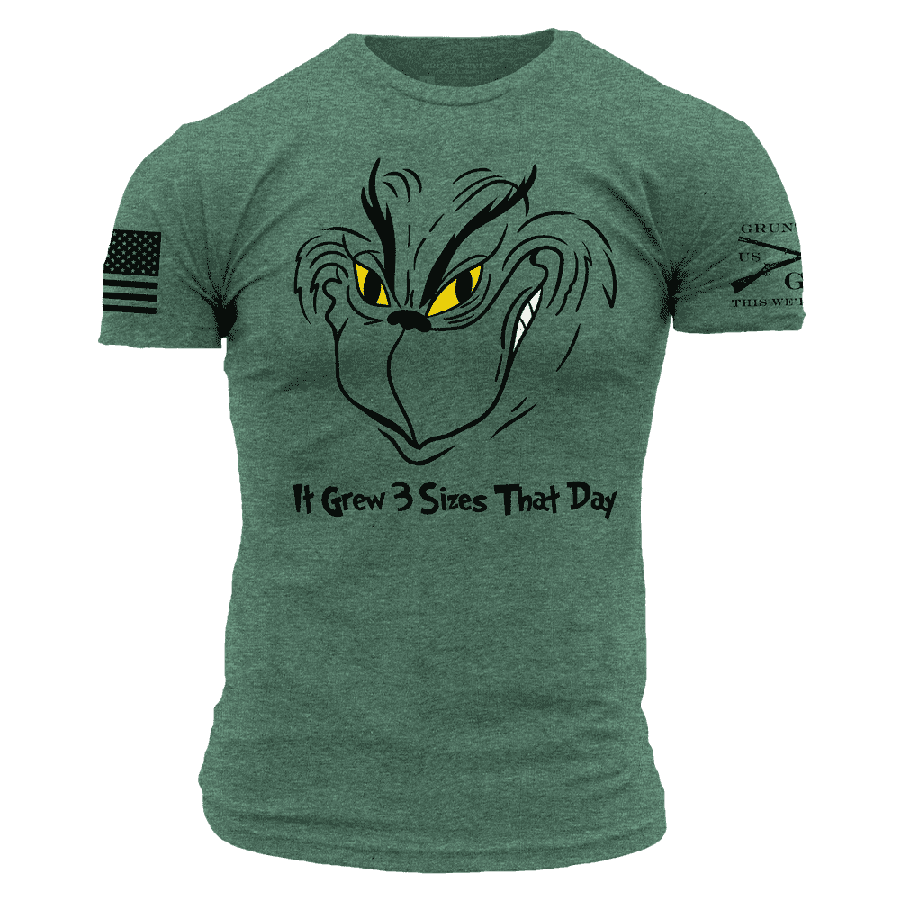 Grinch Grows T-Shirt - Heather Forest Green