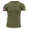 USA Flag Basic T-Shirt - Military Green