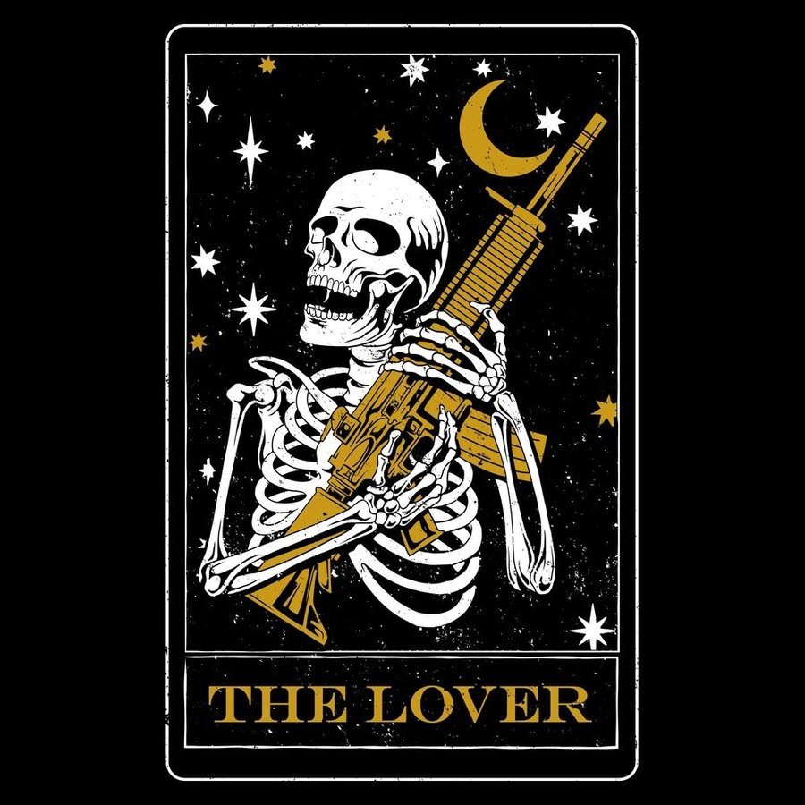 Women's Lover Tarot V-Neck - Black