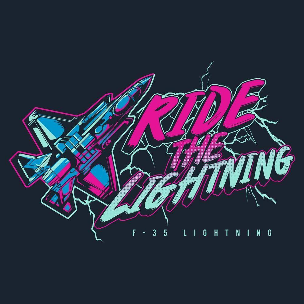 USAF - Ride The Lightning T-Shirt - Midnight Navy