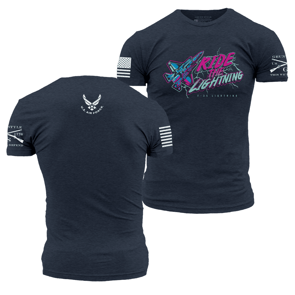 USAF - Ride The Lightning T-Shirt - Midnight Navy