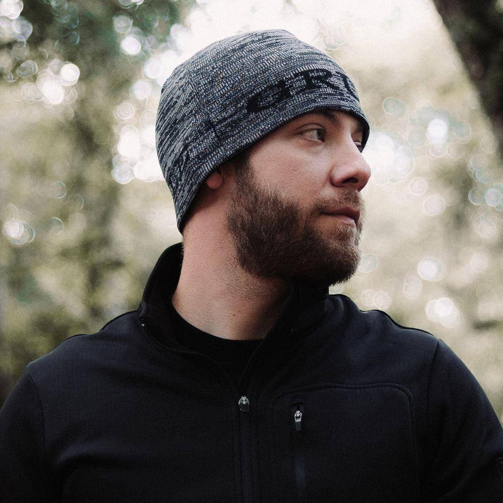 Reversible Skull Cap Beanie - Black and Grey | Patriotic Headgear 