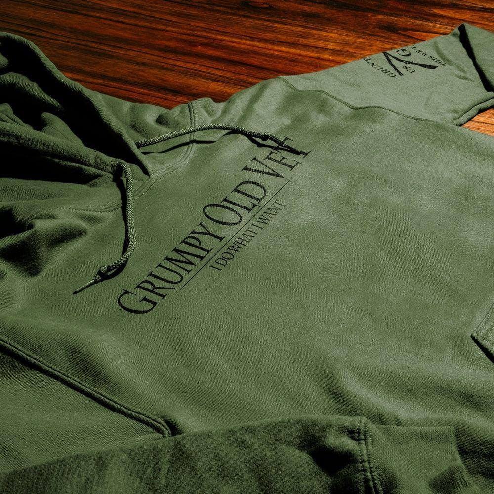 Grumpy Old Vet Military Green Hoodie - Veteran Apparel 