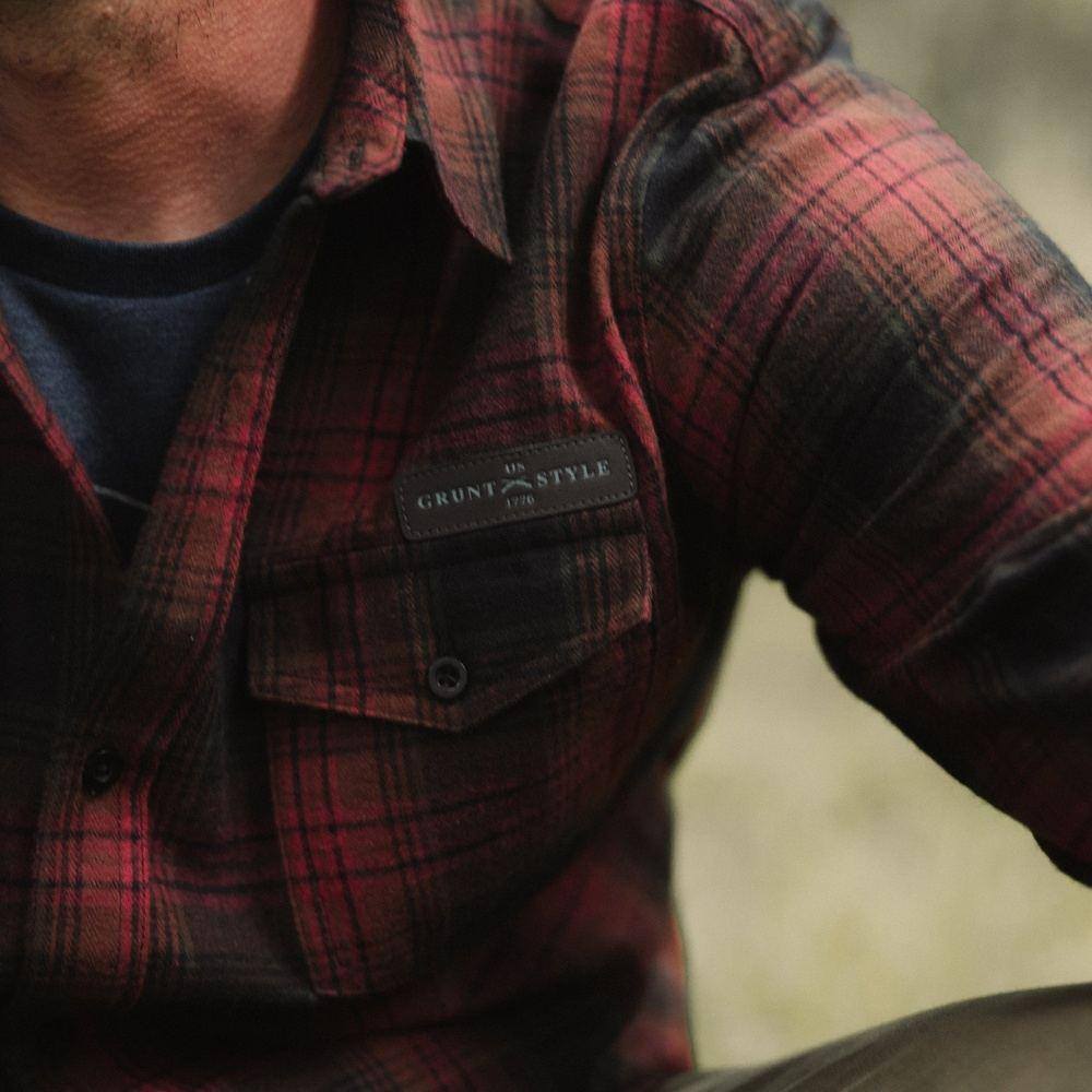 Men's Plaid Flannel - Crimson