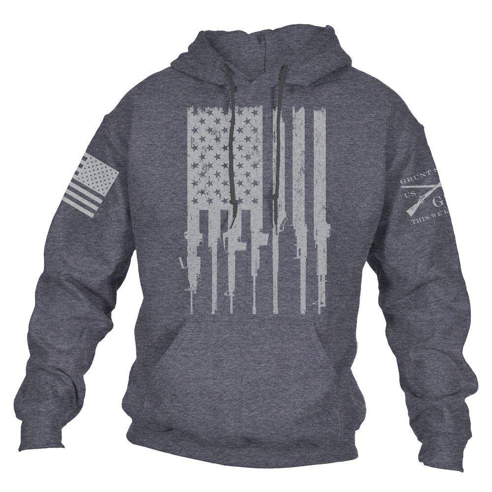 Rifle Flag 2.0 Hoodie - Dark Heather – Grunt Style, LLC