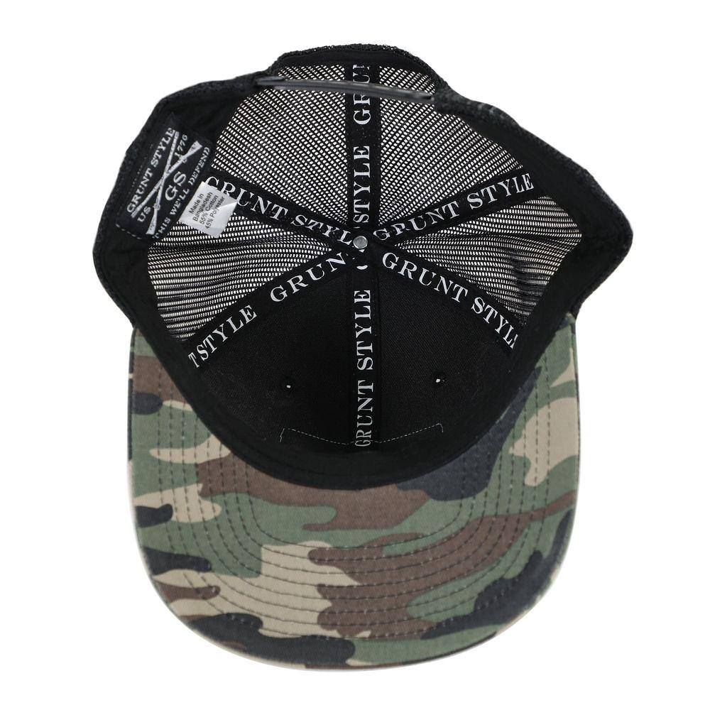 Camouflaged Leather GS Logo Hat | Grunt Style 