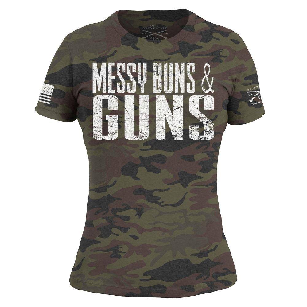 Momme and More Womens Green Camo V-Neck Camouflage Top | S/m/l/xl