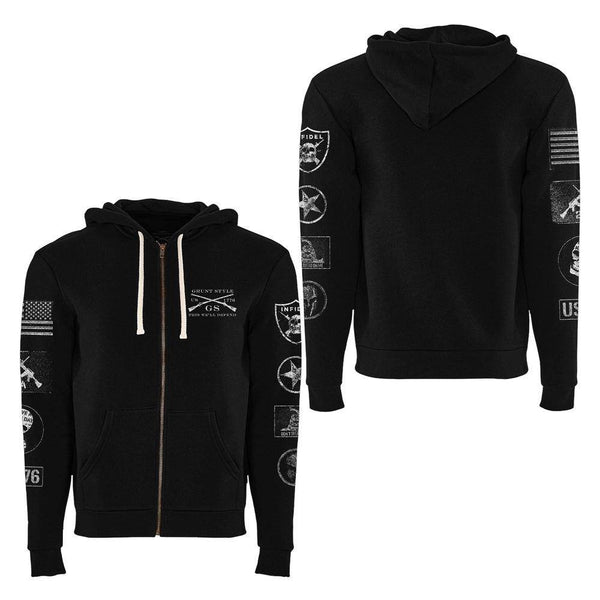 Grunt Style Patch Full-Zip Hoodie - Black – Grunt Style, LLC