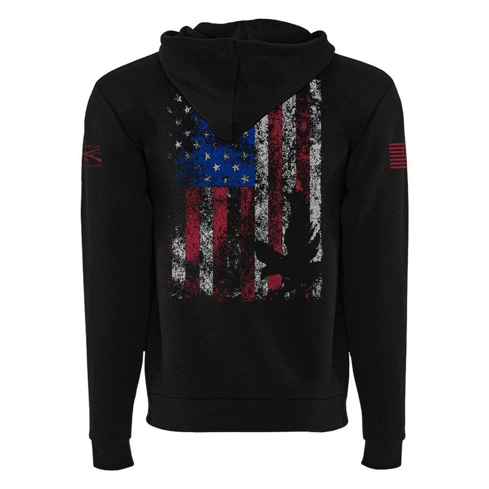 Freedom Flag Full Zip Hoodie for Men | Grunt Style 