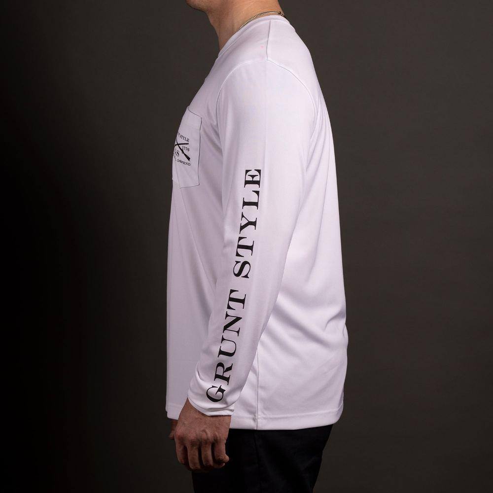 Men's Long Sleeve Rash Guard in White 